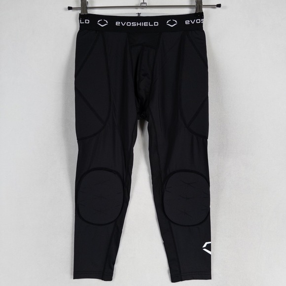 EvoShield Youth 3/4 Sliding Tights Sz Large Black Padded Baseball Activewear - Picture 1 of 9